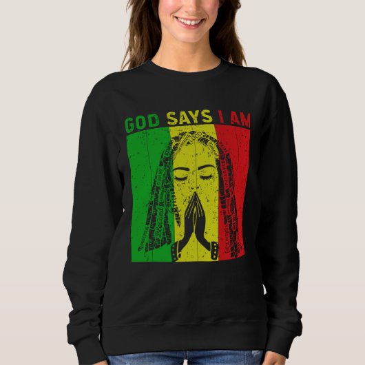 God says i am Locd rastafarian rasta dreadlocks  2 Trui (Voorkant)
