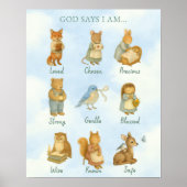 God Says I Am – Scripture Declaration Nursery Wal Poster (Voorkant)