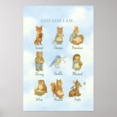 God Says I Am – Scripture Declaration Nursery Wal Poster (Voorkant)
