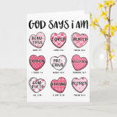 God Says I Am Valentine Candy Christian Religious Kaart (Gele Bloem)