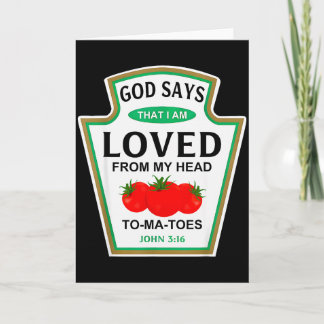 God Says That I Am Loved Condiment Costume Party M Kaart