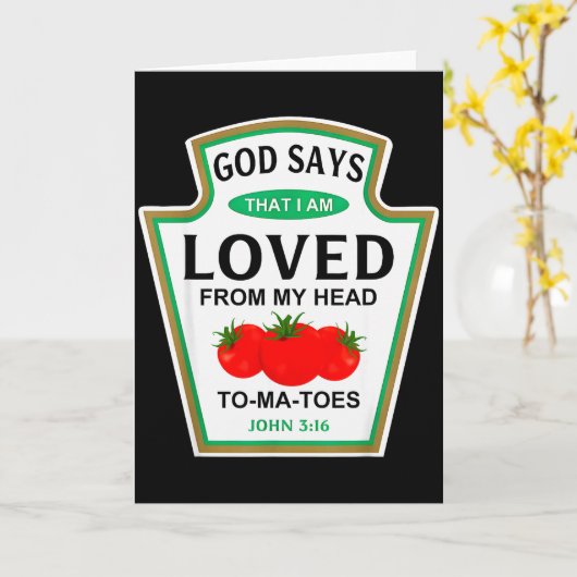 God Says That I Am Loved Condiment Costume Party M Kaart (Gele Bloem)