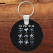 God Says You Are Christian Snowflake Christmas Bib Sleutelhanger (Voorkant)