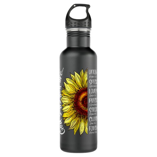 God Says You Are Sunflower Christian Bible Verses  Waterfles (Voorkant)