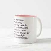 God schenk me het Gezegde van de seniliteit Tweekleurige Koffiemok (Voorkant rechts)