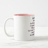God schenk me het Gezegde van de seniliteit Tweekleurige Koffiemok (Links)