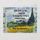 God schenk mij de RUST in een kleurrijk landschap Briefkaart (Voorkant)