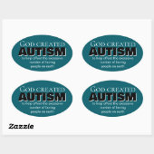 God schiep autisme om een speciale reden ovale sticker (Vel)