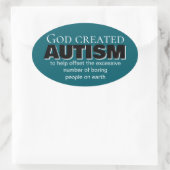 God schiep autisme om een speciale reden ovale sticker (Tas)