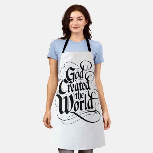 God Schiep de Wereld Schort (Gedragen)