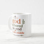 God schreef het einde - Vertrouw op het midden Chr Koffiemok (Voorkant links)
