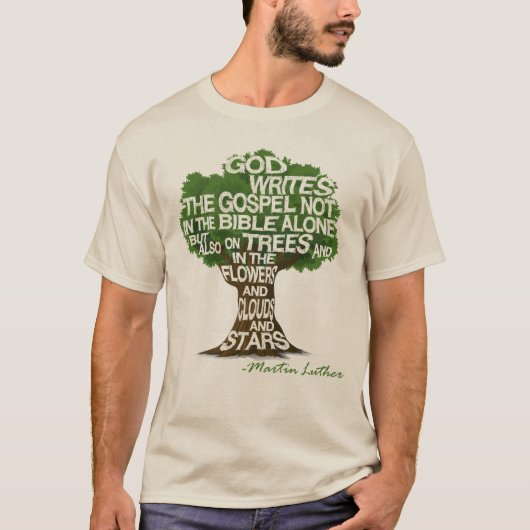"God schrijft in Natuur" Greenfaith Shirt (Voorkant)