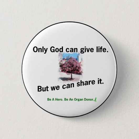 God Sharing Life Ronde Button 5,7 Cm (Voorkant)