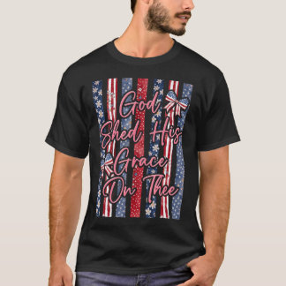 God Shed Zijn Genade Op Jou Gestreepte Amerikaanse T-shirt