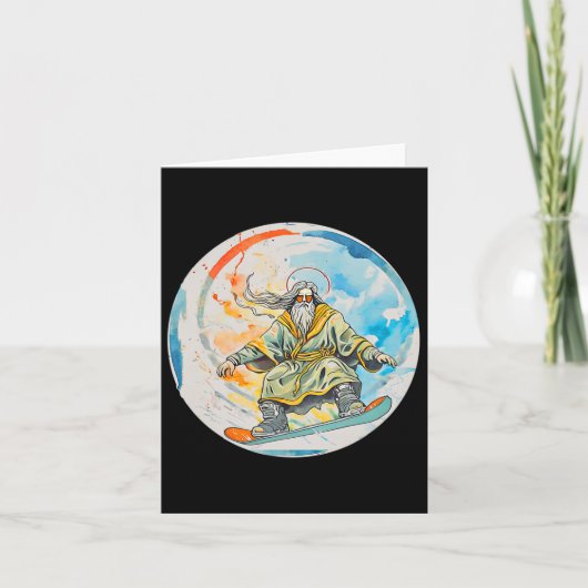 God Snowboarden met Jezus Christus Gebed Heer Chu Kaart (Voorkant)