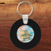 God Snowboarden met Jezus Christus Gebed Heer Chu Sleutelhanger (Voorkant)