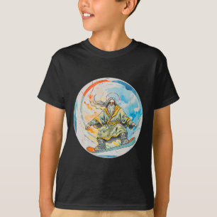 God Snowboarden met Jezus Christus Gebed Heer Chu T-shirt