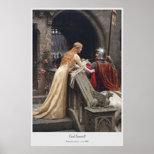 God Speed door Edmund Leighton Poster (Voorkant)