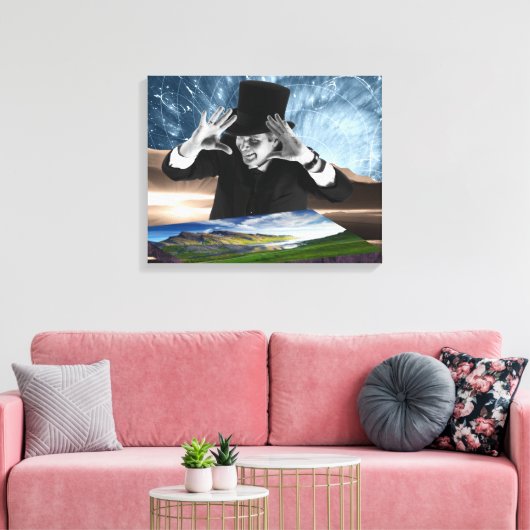 God speelt canvas afdruk (Insitu (Woonkamer))