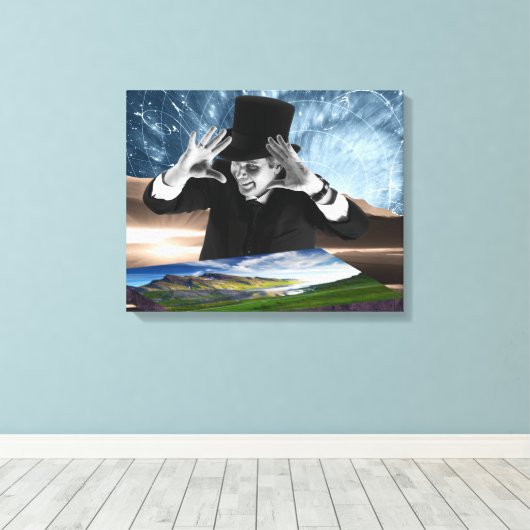 God speelt canvas afdruk (Insitu (Houten vloer))