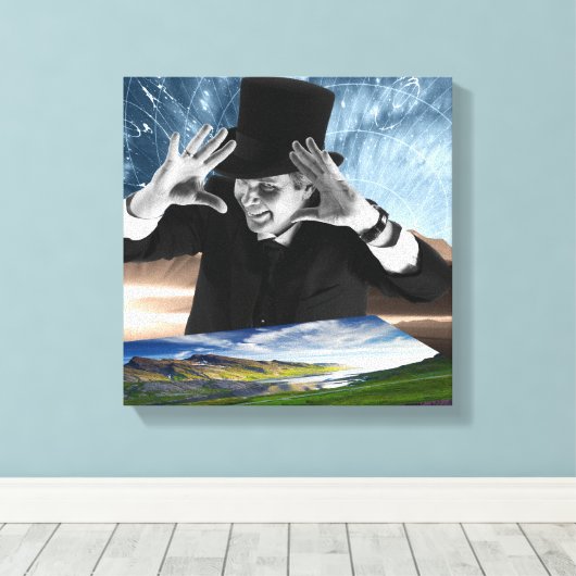 God speelt canvas afdruk (Insitu (Houten vloer))