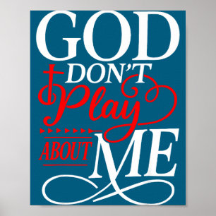God speelt niet rond christelijk geloof religieus poster