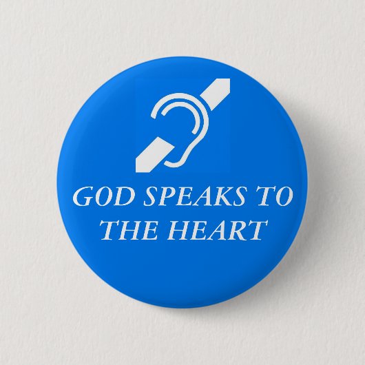 God spreekt tegen het hart ronde button 5,7 cm (Voorkant)