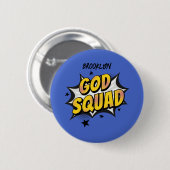 God Squad Christelijke jeugdgroep Zondag school Ronde Button 5,7 Cm (Voorkant /achterkant)