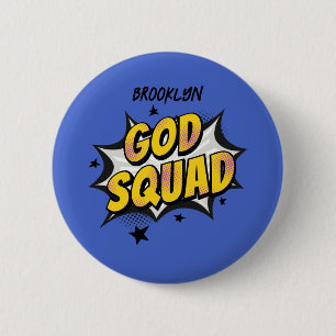 God Squad Christelijke jeugdgroep Zondag school Ronde Button 5,7 Cm
