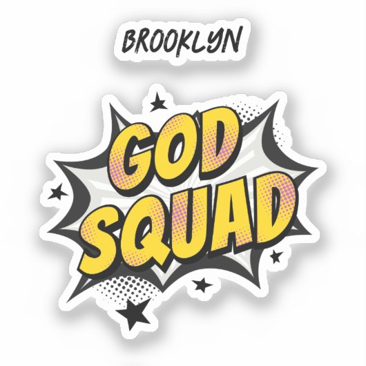 God Squad Christelijke jeugdgroep Zondag school Sticker (Voorkant)