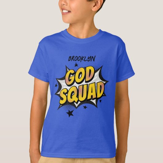 God Squad Christelijke jeugdgroep Zondag school T-shirt (Voorkant)
