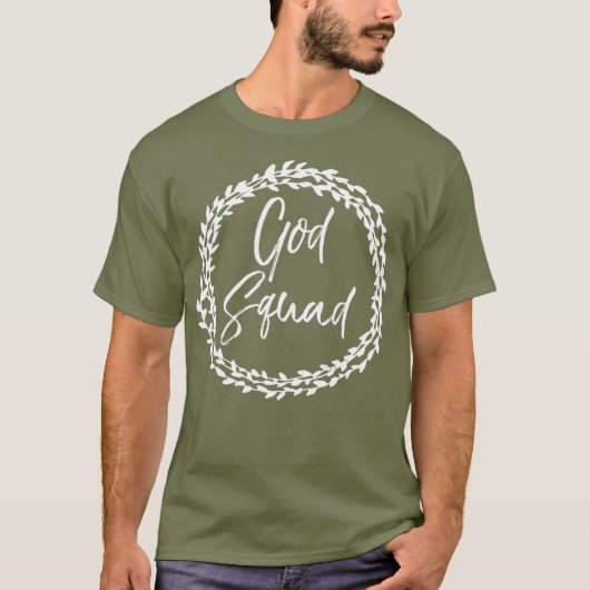 God Squad Schattigee Bloemencirkel Christelijk voo T-shirt (Voorkant)