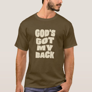 God staat achter me bruin T-shirt