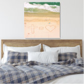 God staat gelijk aan LOVE, Jezus is Liefde, strand Canvas Afdruk (Insitu (Slaapkamer))