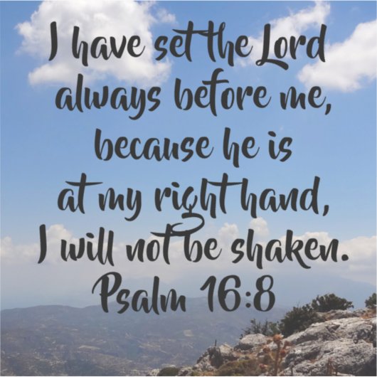 God staat voor mij Psalm 6:8 Grote Bijbelvers Sticker (Voorkant)