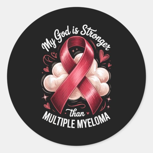 God Sterker Dan Multipel Myeloom Ronde Sticker (Voorkant)