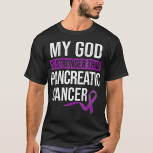 God Sterker dan pancreatische kankerkanker Awarene T-shirt