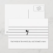 God stond op de zevende dag en luisterde naar... briefkaart (Voorkant / Achterkant)