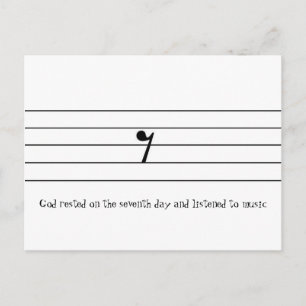 God stond op de zevende dag en luisterde naar... briefkaart