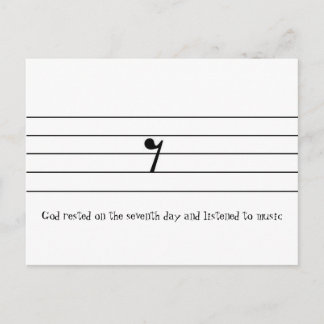 God stond op de zevende dag en luisterde naar... briefkaart