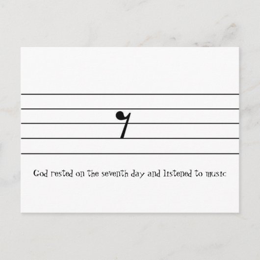 God stond op de zevende dag en luisterde naar... briefkaart (Voorkant)