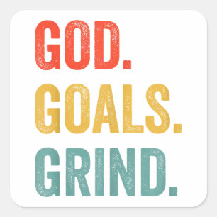 God streeft de Christelijke fitness van de werkuit Vierkante Sticker