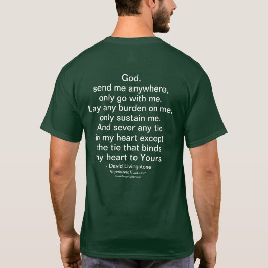 God stuur me overal heen t-shirt (Achterkant)