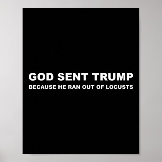 God stuurde Trump omdat hij geen sprinkhanen meer  Poster (Voorkant)