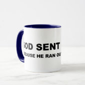 God stuurde Trump omdat hij uit de buurt kwam Mok (Voorkant links)