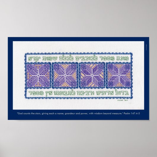 "God telt de sterren" Psalm 147:4-5, vertaling Poster (Voorkant)