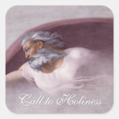 God the Father Renaissance Devotional Design Vierkante Sticker (Voorkant)
