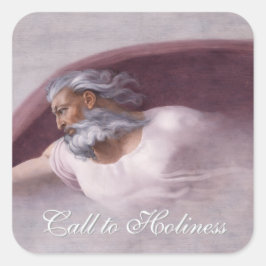 God the Father Renaissance Devotional Design Vierkante Sticker