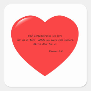 God toont zijn liefde vierkante sticker