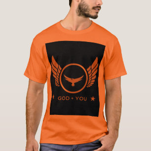 God + U Gedrukte Heren- of Volwassene Mooie Oranje T-shirt